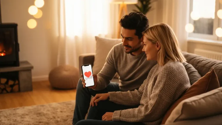 Dwie osoby wymieniają czułe wiadomości telefonem - SMS-y miłosne