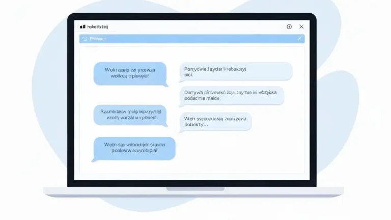 Ekran komputera z otwartym interfejsem ChatGPT i polskim tekstem w oknie czatu