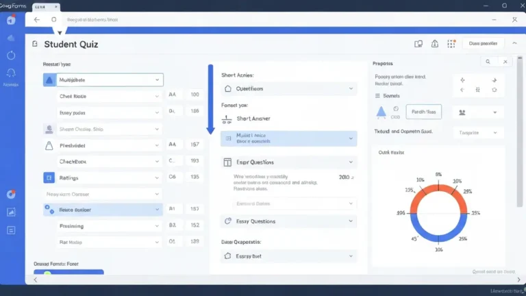 Interfejs Google Forms z przykładem tworzenia ankiety i testu dla uczniów
