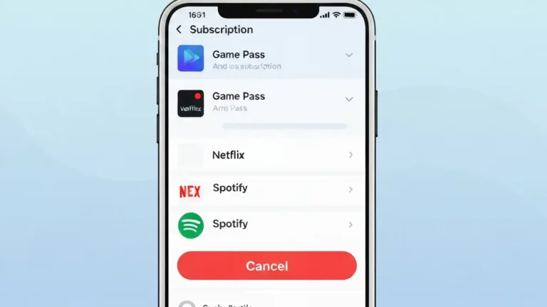 Ekran iPhone z listą aktywnych subskrypcji w App Store - anulowanie subskrypcji krok po kroku