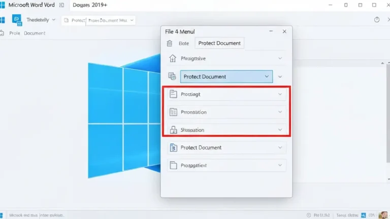 Interfejs Microsoft Word z zaznaczonym przyciskiem Chroń dokument w sekcji Informacje