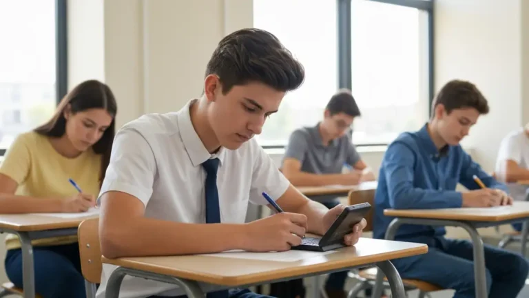 Uczeń z dysleksją pracuje nad tekstem na maturze z dodatkowymi udogodnieniami i wydłużonym czasem