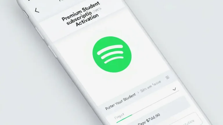 Ekran aplikacji Spotify z oknem aktywacji planu Premium Student na smartfonie