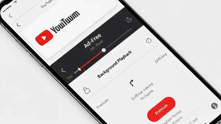 Interfejs YouTube Premium - aplikacja na urządzeniu mobilnym bez reklam