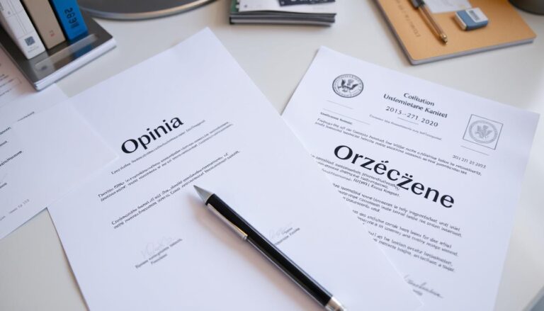 Dokumenty opinia a orzeczenie z poradni psychologiczno-pedagogicznej leżące na biurku