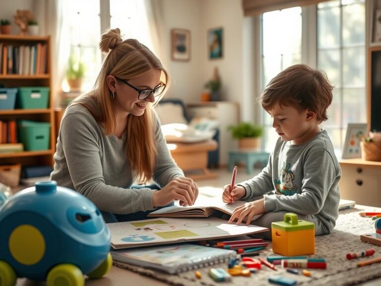 Dziecko z niepełnosprawnością intelektualną podczas nauki w domu