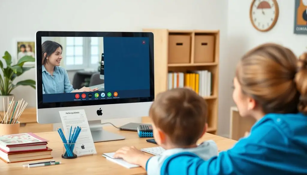 Konsultacja online ze specjalistą podczas nauczania domowego dziecka z niepełnosprawnością intelektualną