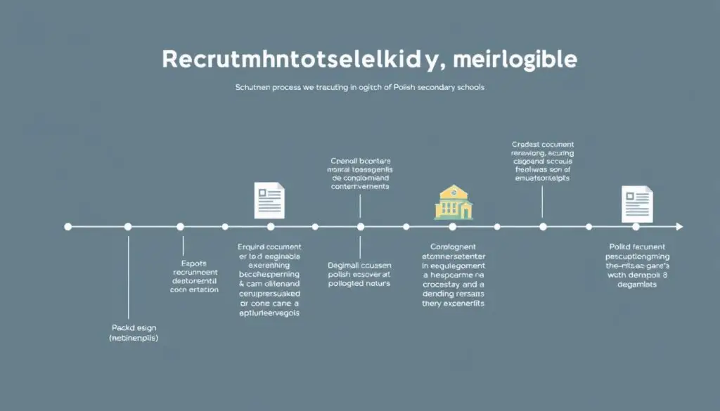 Proces rekrutacji do szkoły średniej przedstawiony na infografice