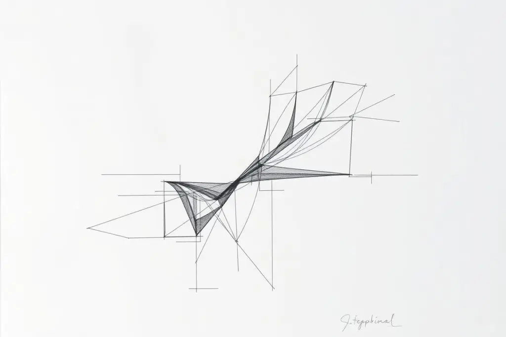 Projekt artystyczny wykonany w zeszycie gładkim na lekcji techniki