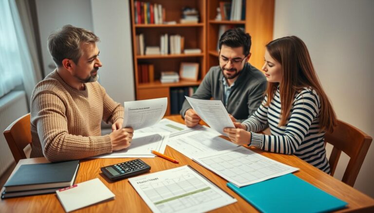 Rodzina planująca budżet na nauczanie domowe liceum koszty