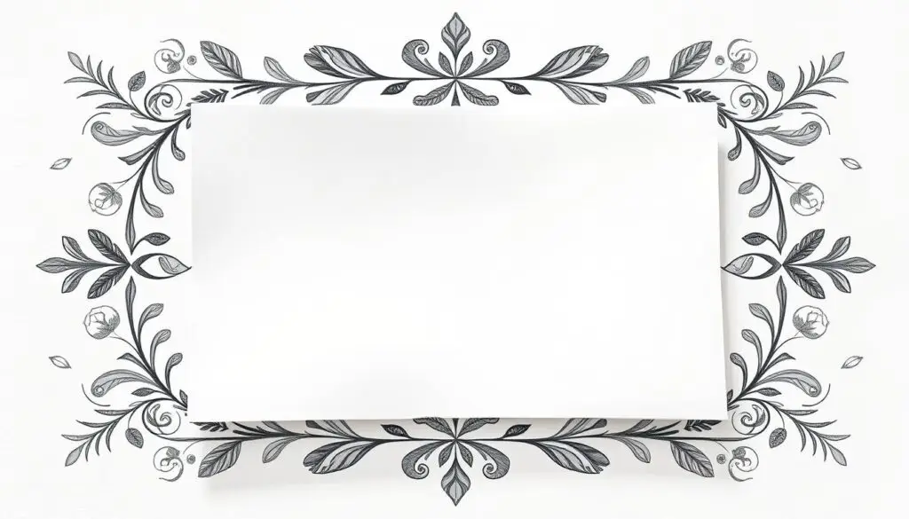 A high-quality, realistic image of a Microsoft Word document with a stylish, hand-drawn decorative frame around the edges. The frame should feature a mix of floral, leaf, and geometric patterns in a muted color palette of grays, blues, and greens. The document should have a subtle drop shadow effect to create depth. The lighting should be soft and natural, with highlights and shadows adding dimension to the frame. The angle should be slightly angled from above, giving a three-dimensional perspective. The overall mood should be elegant, refined, and inviting, reflecting the craftsmanship of the frame design. A high-quality, realistic image of a Microsoft Word document with a stylish, hand-drawn decorative frame around the edges. The frame should feature a mix of floral, leaf, and geometric patterns in a muted color palette of grays, blues, and greens. The document should have a subtle drop shadow effect to create depth. The lighting should be soft and natural, with highlights and shadows adding dimension to the frame. The angle should be slightly angled from above, giving a three-dimensional perspective. The overall mood should be elegant, refined, and inviting, reflecting the craftsmanship of the frame design.