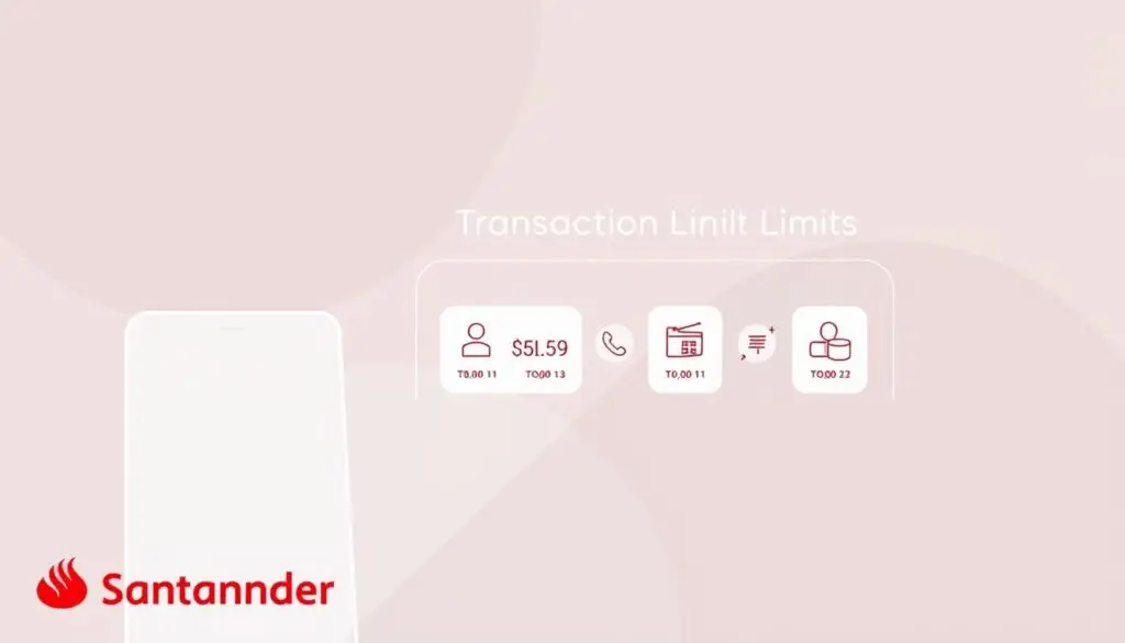 A modern, minimalist illustration depicting the transaction limits of Santander Bank Polska. In the foreground, a clean, abstract shape represents the digital interface of a banking app, conveying a sense of simplicity and user-friendliness. In the middle ground, a series of numerical values and icons symbolize the various transaction limits, presented in a clear and organized manner. The background features a subtle, muted gradient, creating a sense of depth and emphasizing the digital, tech-savvy nature of the subject matter. The overall mood is one of professionalism, efficiency, and attention to detail, reflecting the reliable and trustworthy services of Santander Bank Polska.