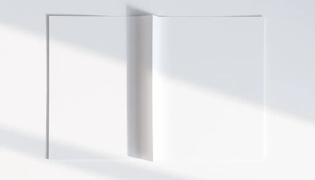 A4 paper sheet, neatly divided into four equal quadrants, with a clean, professional look. Soft, neutral lighting casts gentle shadows, highlighting the precise divisions. The page has a crisp, minimalist aesthetic, conveying a sense of order and organization. The composition is balanced, with the quadrants evenly spaced and aligned. The paper texture is slightly visible, adding a tactile quality to the image. The overall mood is calm, practical, and focused on the task at hand - demonstrating how to effectively split a Word document page into four equal sections.