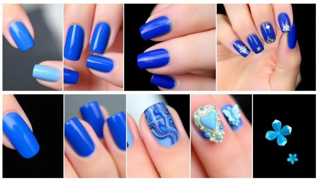 Różne techniki zdobienia niebieskich paznokci