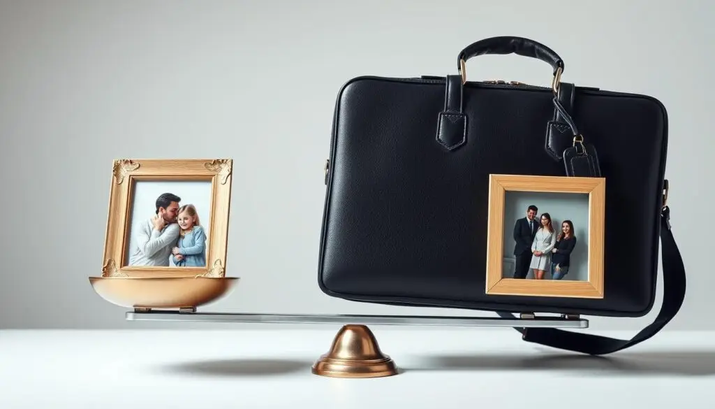 Symboliczne zdjęcie przedstawiające równowagę między pracą a życiem rodzinnym