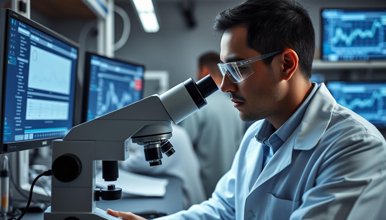 Naukowiec pracujący w laboratorium - ile zarabiają naukowcy w różnych dziedzinach