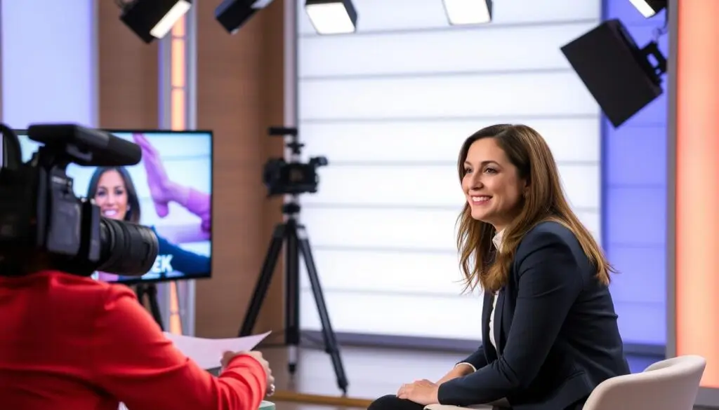 Ola Filipek podczas wywiadu, uśmiechnięta i profesjonalna