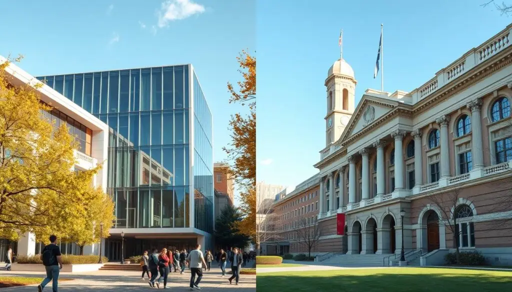 Porównanie kampusów uczelni prywatnej i publicznej - wpływ na zarobki naukowców