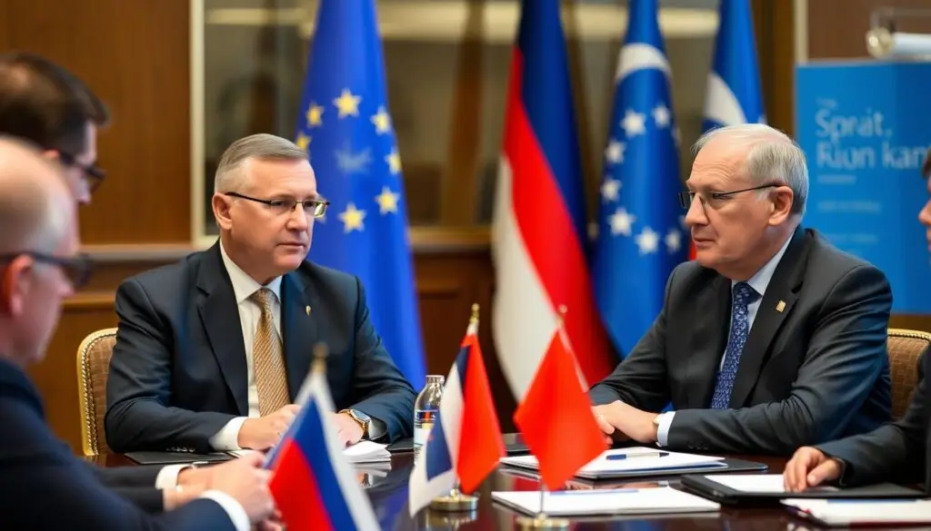 Radosław Sikorski podczas konferencji międzynarodowej
