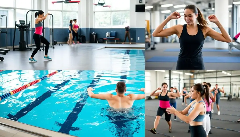 Różne formy zajęć WF na studiach - siłownia, basen i zajęcia fitness