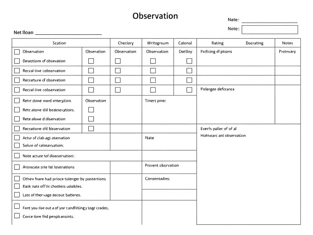 Arkusz obserwacji metodologia - przykładowy formularz