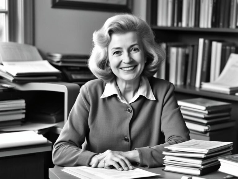 Astrid Lindgren - autor dzieci z Bullerbyn przy swoim biurku