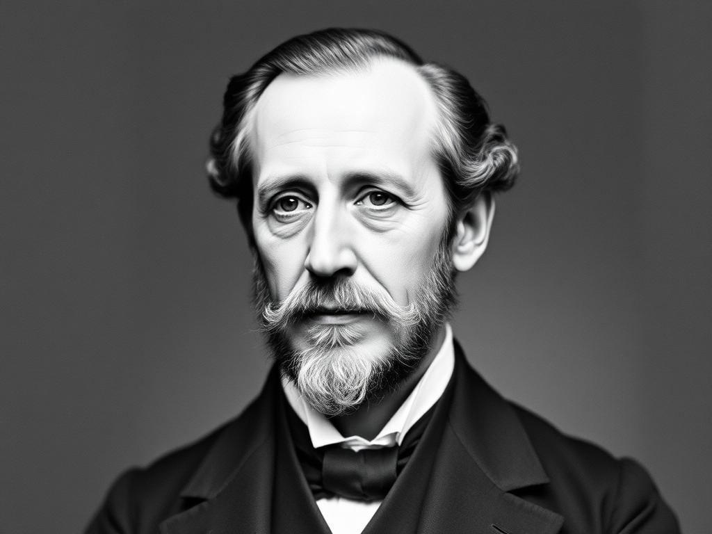 Carlo Collodi - autor książki Pinokio, portret włoskiego pisarza z XIX wieku