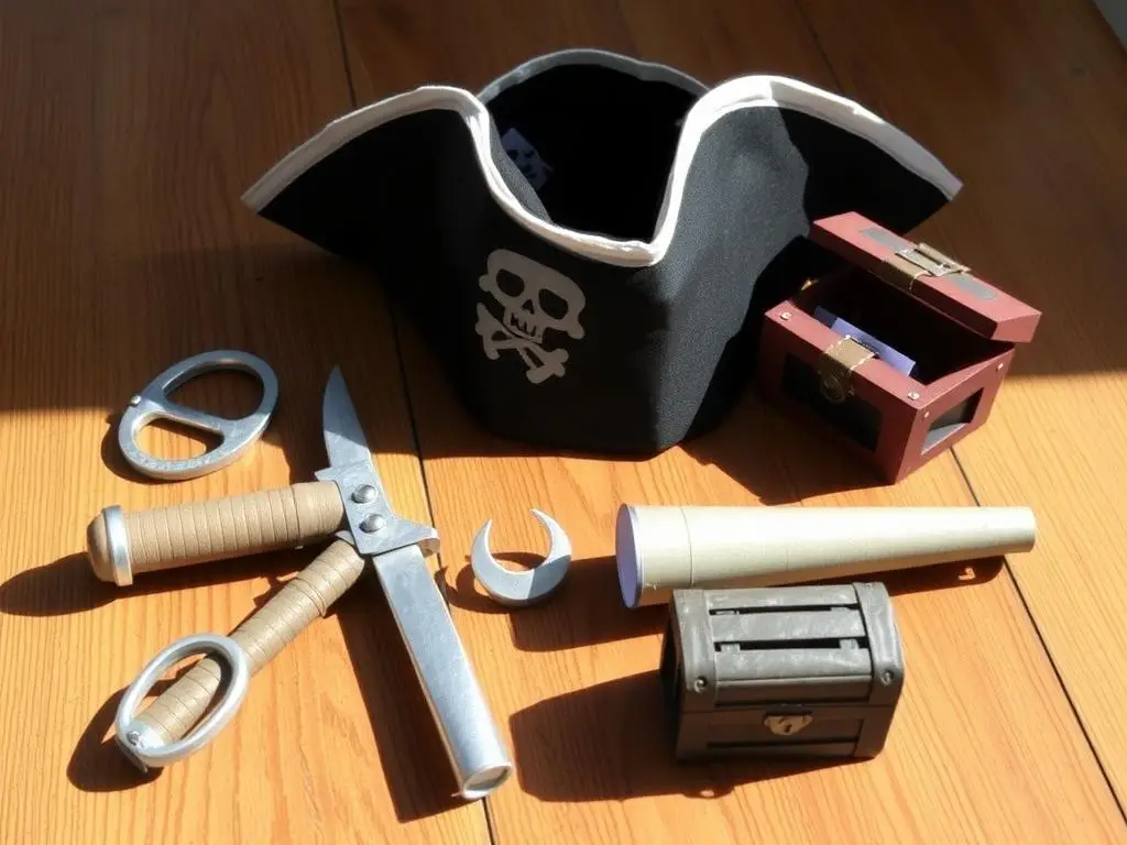 Dodatki do stroju pirata jak zrobić - kapelusz, miecz, hak