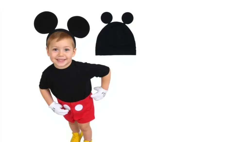 Dziecko w kompletnym stroju Myszki Miki