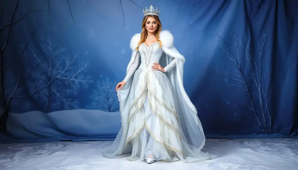 Gotowy strój Królowej Śniegu w pełnej okazałości