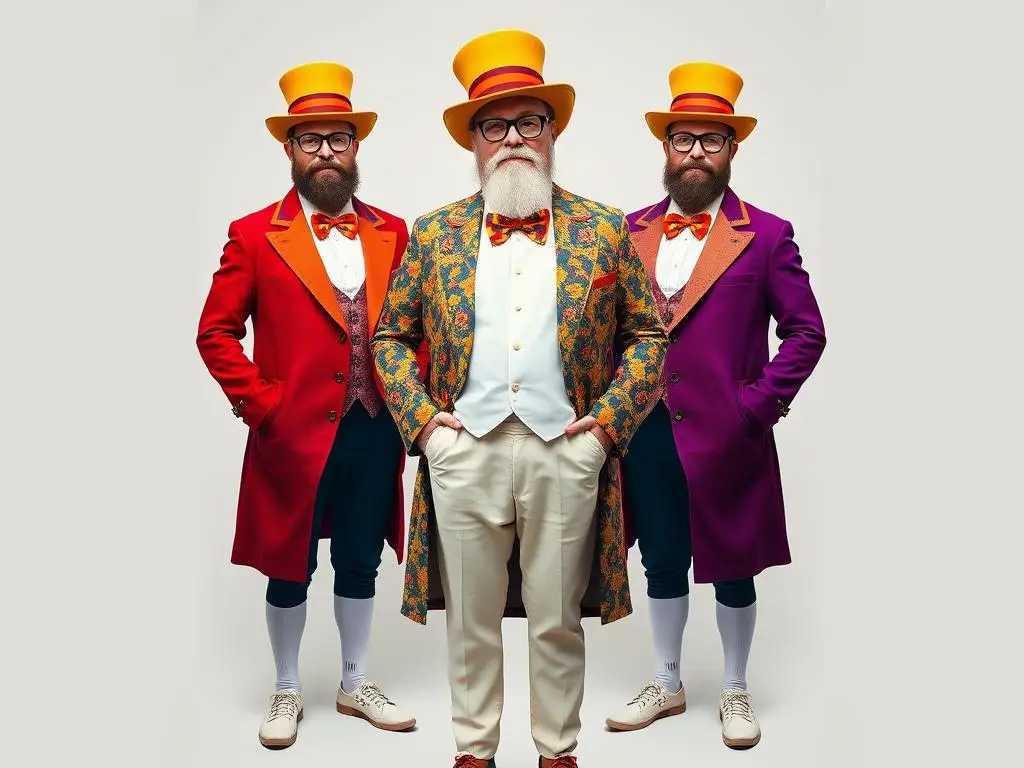 Gotowy strój Pana Kleksa w całej okazałości