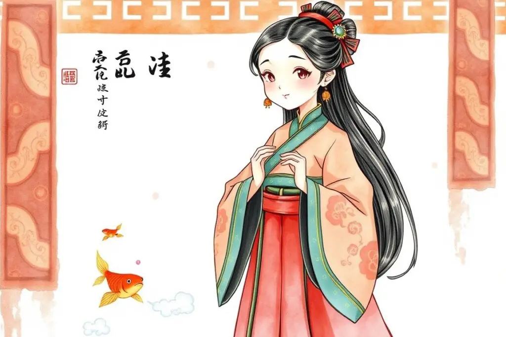 Ilustracja przedstawiająca chińską wersję Kopciuszka - Ye Xian