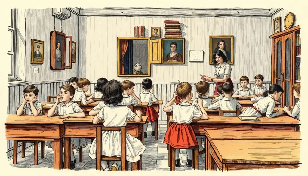 Ilustracja przedstawiająca scenę z powieści Serce - autor Edmondo De Amicis