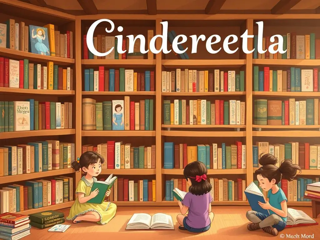 Ilustracja przedstawiająca wpływ baśni o Kopciuszku na współczesną literaturę dziecięcą