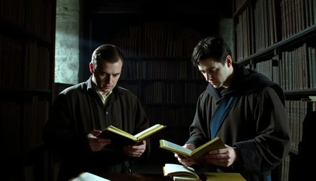 Kadr z filmu Imię róży z 1986 roku z Seanem Connerym