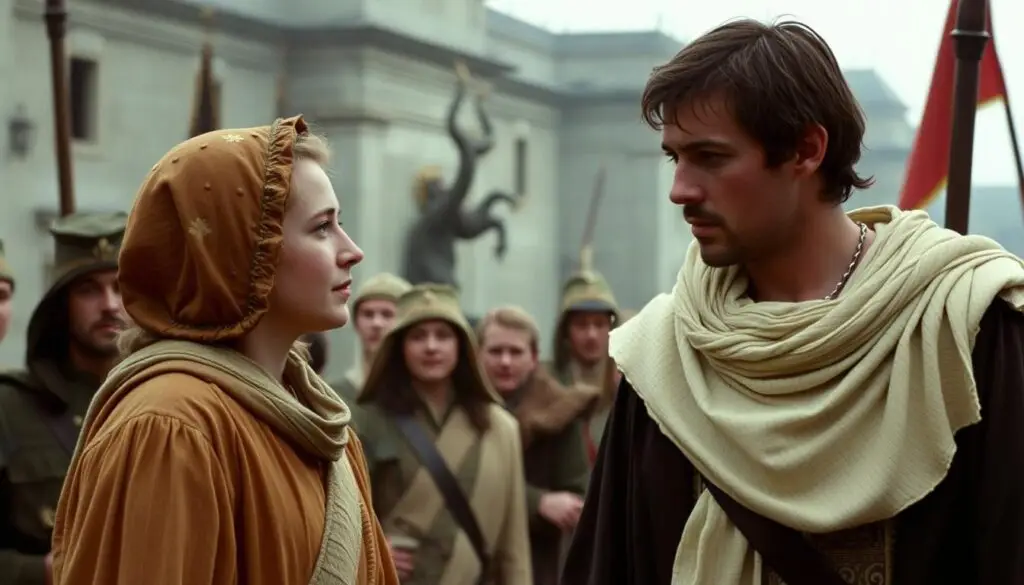 Kadr z filmu Pan Tadeusz w reżyserii Andrzeja Wajdy - adaptacja dzieła z wersami Litwo ojczyzno moja