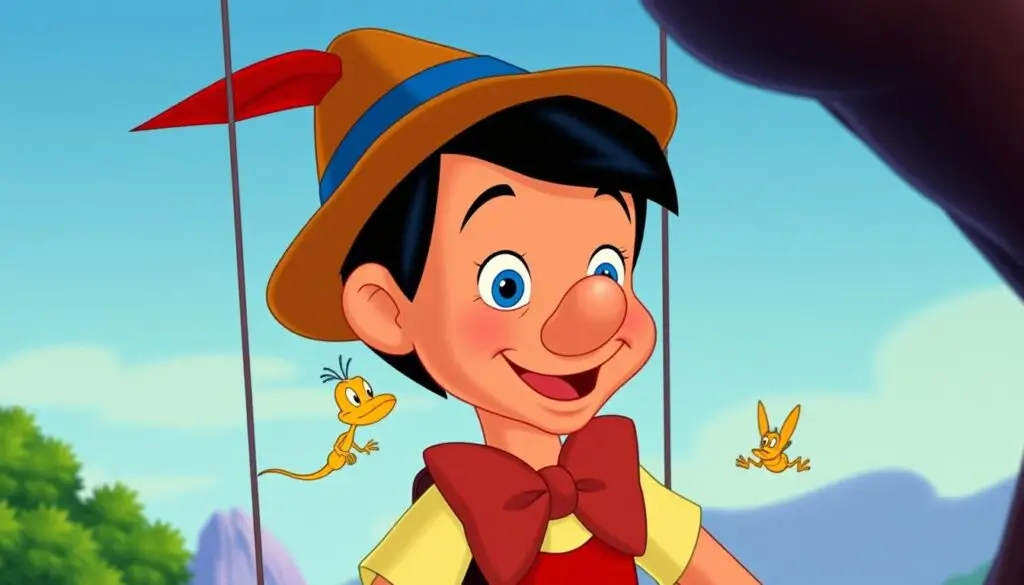 Kadr z filmu animowanego Disneya 'Pinokio' z 1940 roku, adaptacja książki