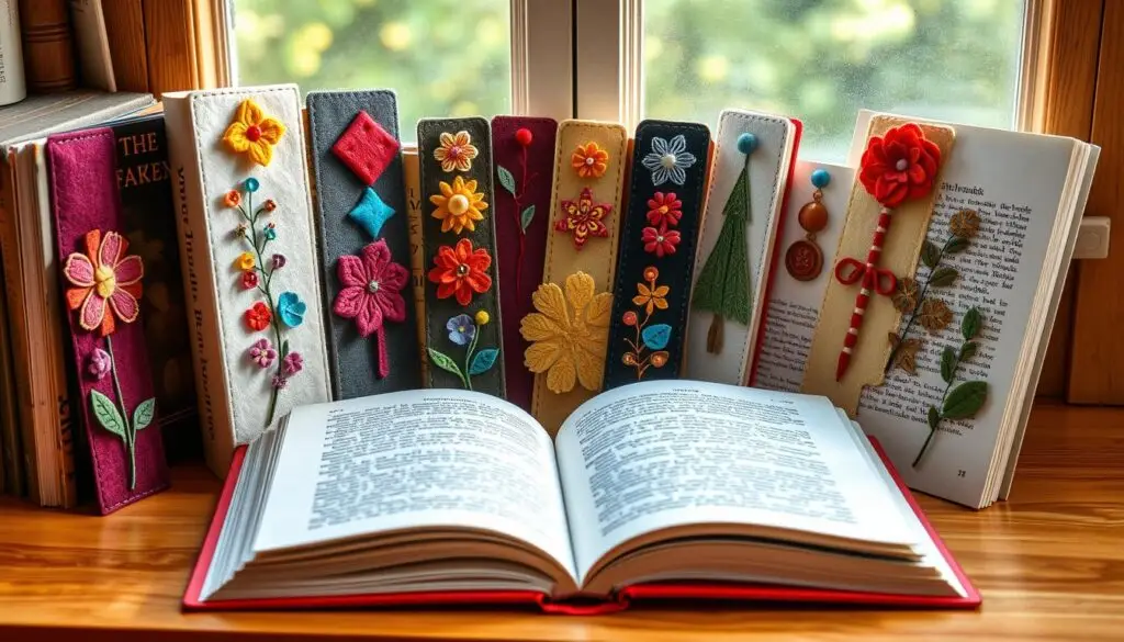 Kolekcja gotowych zakładek do książek z filcu szablony