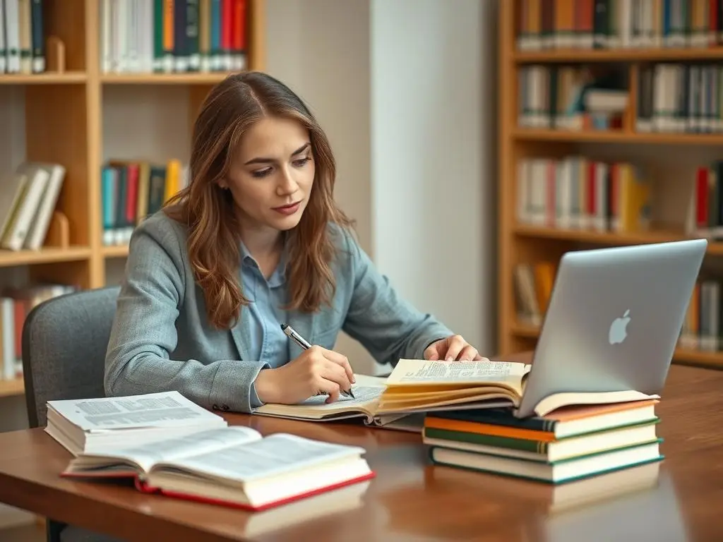 Metodologia badań pracy magisterskiej - student piszący rozdział metodologiczny