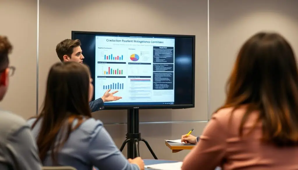 Metody badawcze w pracy magisterskiej - student prezentujący wyniki badań