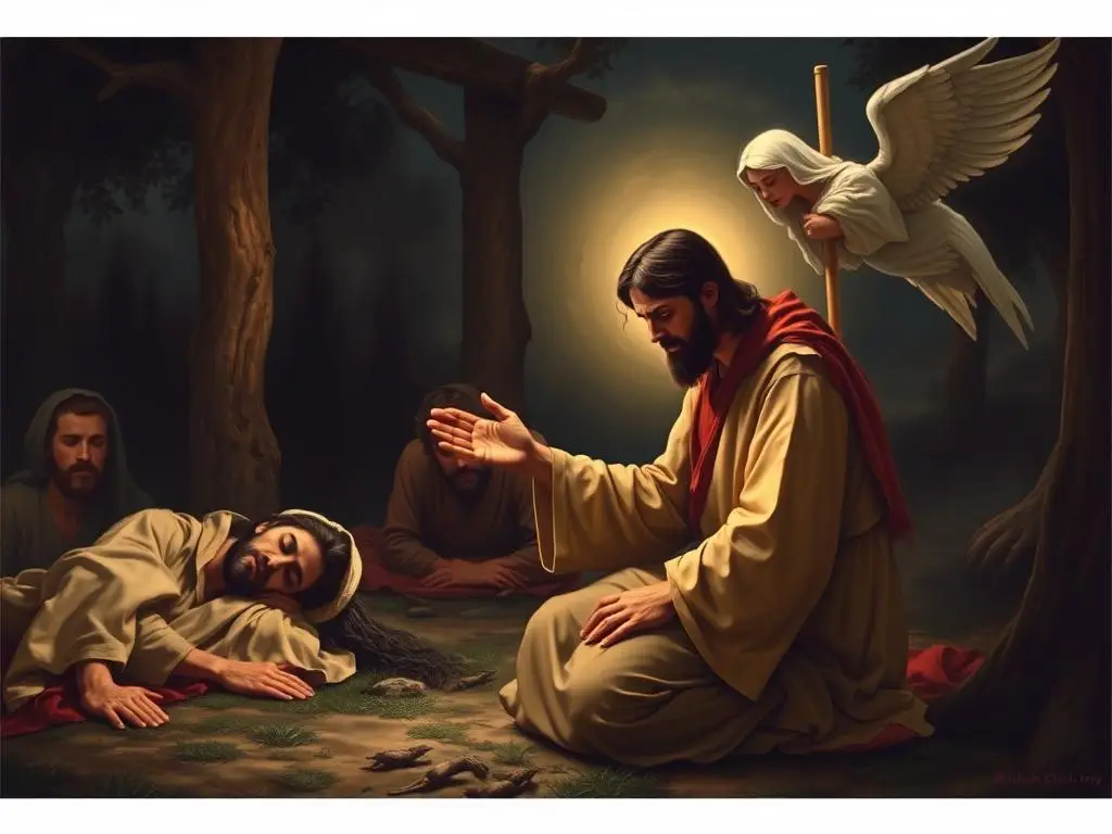 Obraz przedstawiający Modlitwę Pana Jezusa w Ogrójcu - pierwszą tajemnicę bolesną