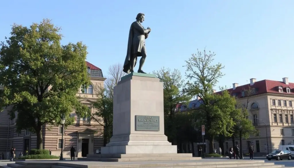 Pomnik Adama Mickiewicza w Warszawie - upamiętnienie autora słów Litwo ojczyzno moja