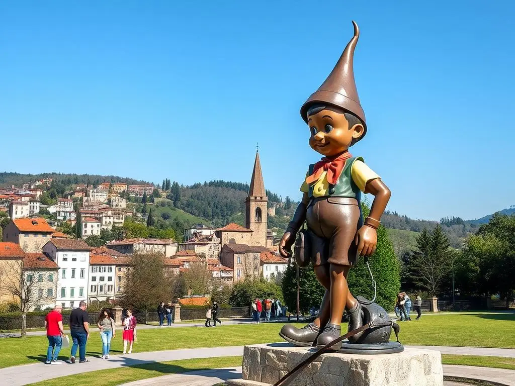 Pomnik Pinokia we włoskim miasteczku Collodi, ciekawostki o Pinokiu