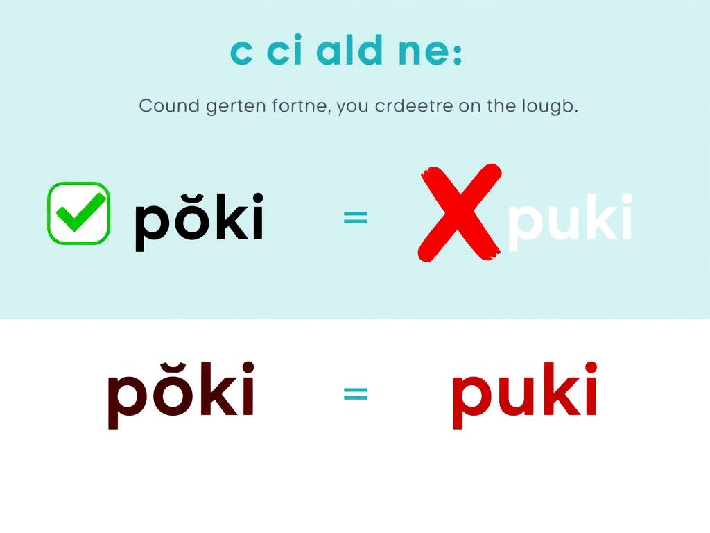 Porównanie poprawnej pisowni 'póki' z niepoprawną 'puki' w języku polskim