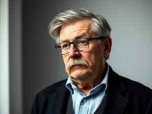 Portret Güntera Grassa, autora powieści Blaszany bębenek