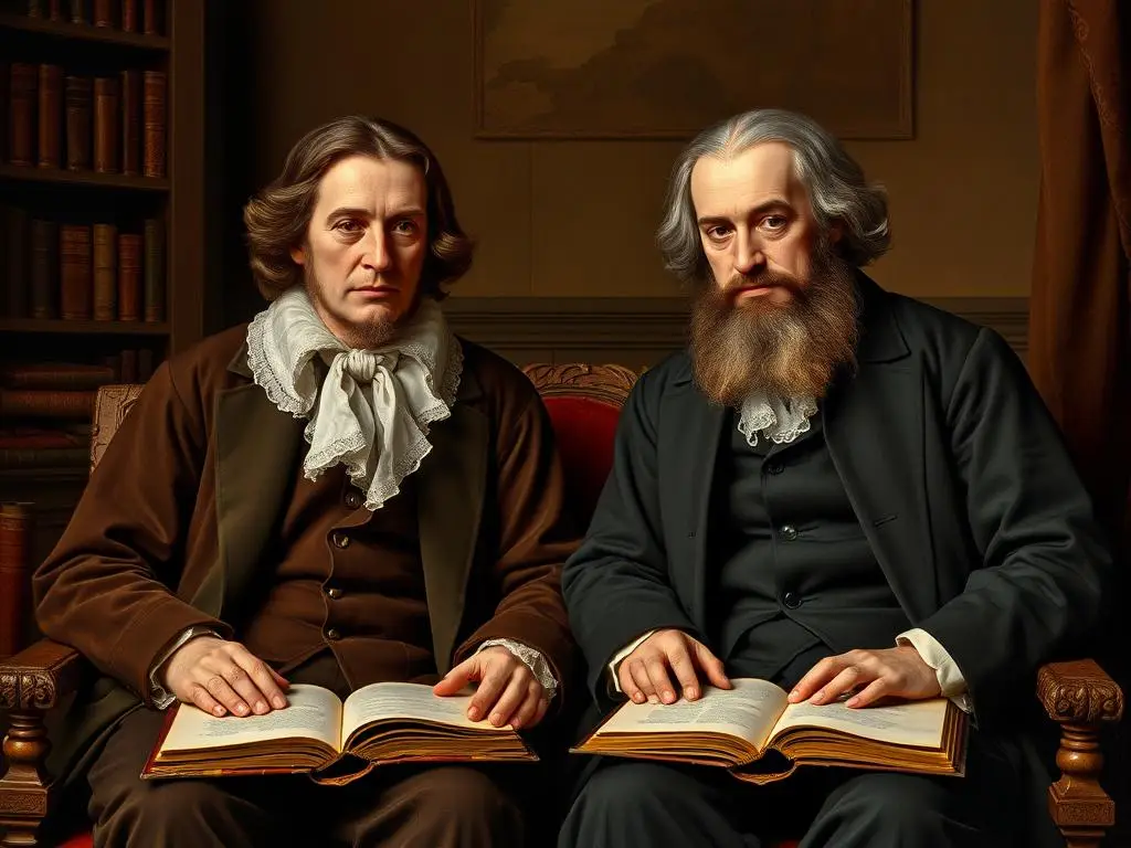 Portret braci Grimm, autorów niemieckiej wersji Kopciuszka