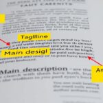 Przykład blurba na tylnej okładce książki z zaznaczonymi kluczowymi elementami