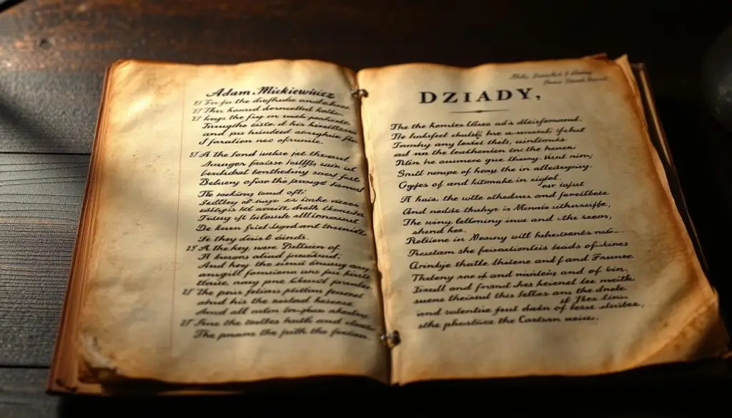 Rękopis Dziadów Adama Mickiewicza - fragment oryginalnego tekstu