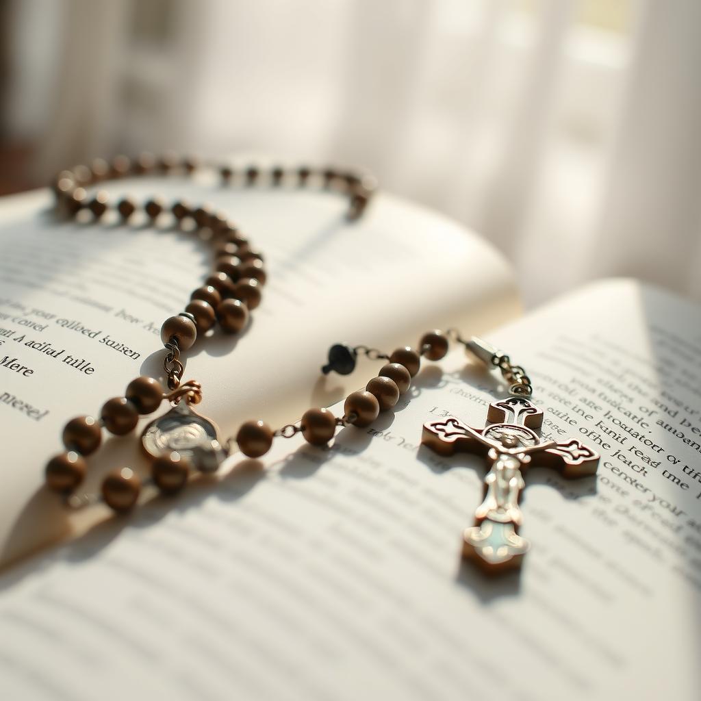 Różaniec święty z krzyżykiem i medalikiem - tajemnice różańca świętego ściąga