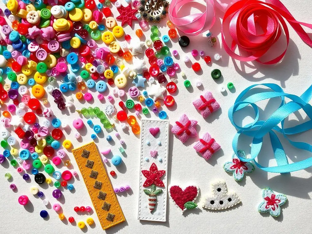 Różnorodne ozdoby do zakładek do książek z filcu